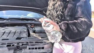 Car Breakdown! Horny Student Repays Rescuer... (Oral-job-job and Wild Sex)