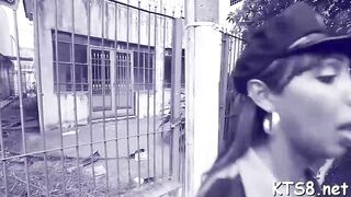 Insane bang for a barefaced transsexual