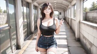 Craving Brunette Slavemaster-whore Begs for Deep Fill on Sun-Kissed Balcony