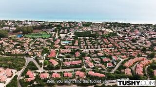 TUSHY Feisty Redhead Audrey Reid Puts Her Chap To The Test In Vehement Outdoor Anal Adventure