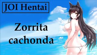 JOI anime con una zorrita cachonda, en español.