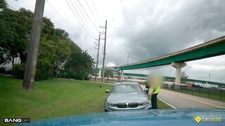 Stranded Blonde Gypsy Rose Pays Mechanic with Pussy