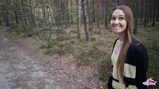 Hawt nymphomaniac in the forest made me cum in her mouth