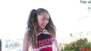 The gym was silent, just the squeak of sneakers as Elena stretched in her small skirt