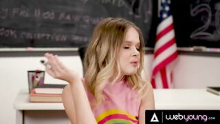 Lesbian Michelle Anderson Convinces Straight Bestie Coco Lovelock To Experiment With Her In Class