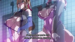 Anime stepsisters piss and fuck in the chaps's bathroom