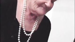 Very old woman in a wheelchair to get around is still sexually excited