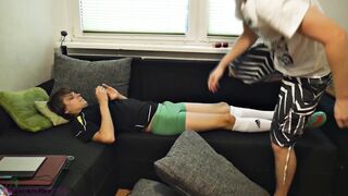 two young friends having a gay experience and the one and the other cum