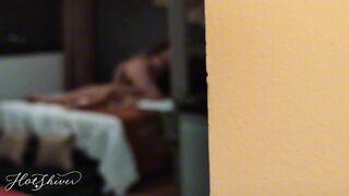 A cuckolded wife catches her husband having sex with a and goes out to watch.