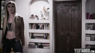 Aged step dad humiliates and punishes step daughter with his big wang