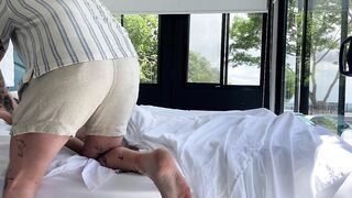 reverse pleased ending - massage and hard bang at resort gigolo