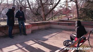 Adelle Sabelle celebrates her recent divorce with a wild interracial 3-some!