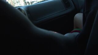 A guy picks up a white hitchhiker and gets to have sex with her.