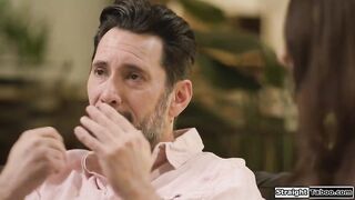 Busty latin stepdaughter Aria Sloane acceded to become her stepdaddys sex pet.This dude takes his wang out ifo her and this playgirl sucks him off before he screws her