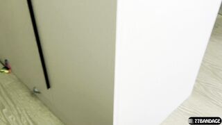 White-haired beauties love to look in the mirror