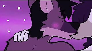 Fur wolf eating gay bird on the beach