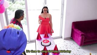 BIRTHDAY GAL GETS BANGED AT HOME WHILE HER DADDY IS AT WORK