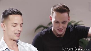 Inked gay Nick Sahara bareback screwed shy twink