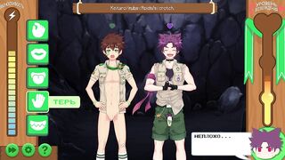 Scene 4 - Yoichi licked Keitaro butt in the cave and helped him cum (russian voice)