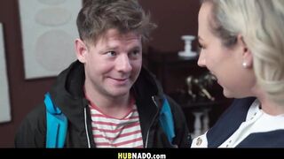 Curvy Blonde MILF Kathy Deep Gives Michael Fly an Enticing Welcome with Seductive Lingerie, Steamy Oral sex, and Intense Passionate Encounters