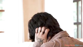 Busty milf Charli Phoenix overheard her soninlaw like to jerk off on big tit porn.The mominlaw lowers her top and masturbates together with him