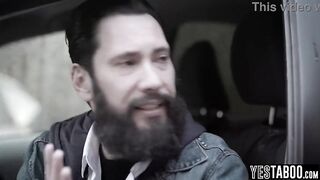 Glamorous skinny MILF fucks big cock stalker to make him leave her alone