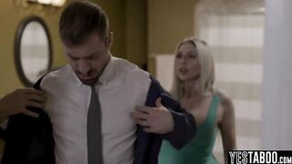 Big breasts curvy MILF wife cheats with her cuck hubbys big ramrod stud colleague