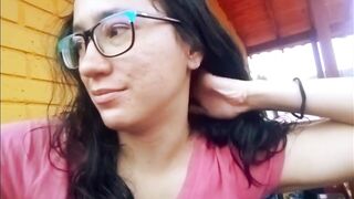 I touch my pussy on the balcony and the neighbors watch me from the window