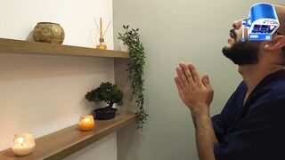 My client receives my erotic massage as a gift from her husband and ends up RIDING my HUGE knob.