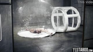 Petite kinky redhead gets her curly snatch pounded till shes pregnant in a breeding pod