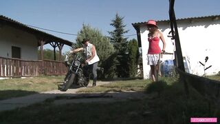 Wang hungry brunette gets anally drilled outdoors