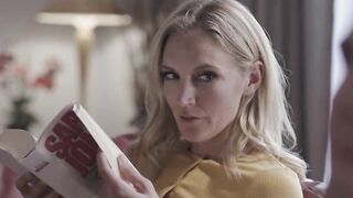 Mona Wales can't stop moaning whilst her lover is eating her up on the sofa