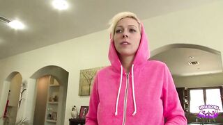This short haired blonde gal with fake boobs got a indeed fine pounding