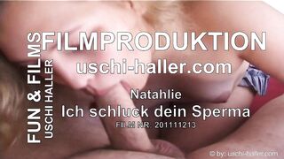 'I swallow your cum from a banging-rubber' with teen Nathalie