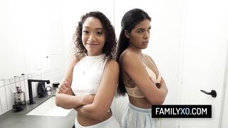 Horny stepdaughters let their stepdaddy screw 'em for stepfather's day