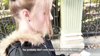 Shy Stranger Cheated on Her Boyfriend for Money and a Big Jock