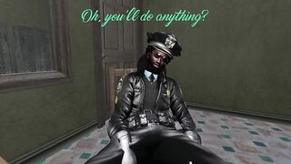 Second Life Black man cop fucks Latin playgirl woman