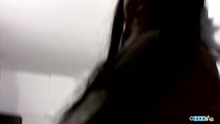 Showing off her black lingerie before she gets plowed super hard