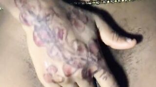 Hot ebony playgirl front and back view POV CLOSE UP