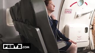 Hot Alexis Wilson Nails Her Flight Attendant Interview by Nailing the Pervy Pilot