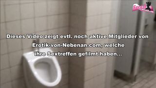 Excited German golden-haired gets fucked by a stranger in a public throne-room