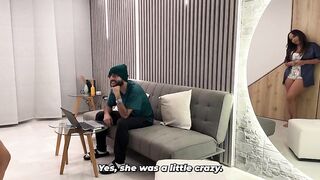 Big-breasted brunette MILF helps her brother-in-law when his wife is away