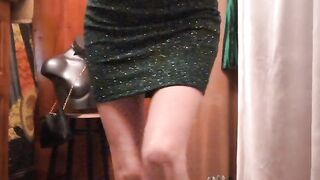 Suit Up N Down Green Sparkly Party Dress
