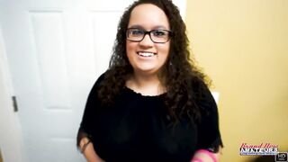 Busty Brunette Harper B BBW Try-out Sloppy Deepthroat Greedy Swallow!