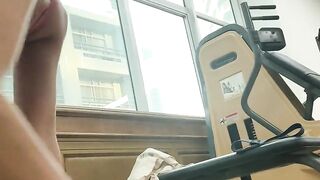 Sweaty peach wide open