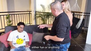 My Colombian stepmother asks me to get her preggy since my cuckold father can't!