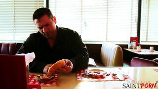 Michael Tips Skanky Waitress with His Weenie and Stiffs Her Snatch