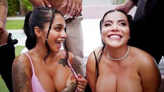 Wild Party Ends in Mad Orgy - Yasmina Khan and Sara Retali - End Up Getting Drilled and Piddled On.