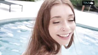 Tiny Cum Slut Drains Ramrod All Over Her Face