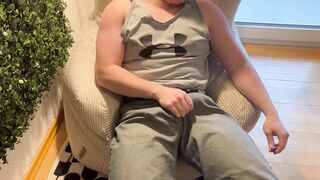 Touching self ends in thunderous, juicy cum mess